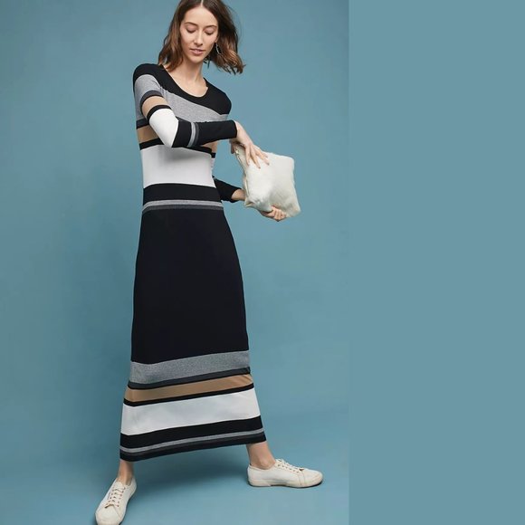 BAILEY 44 Long-Sleeve Striped Maxi Dress - Sz XS - Picture 1 of 12